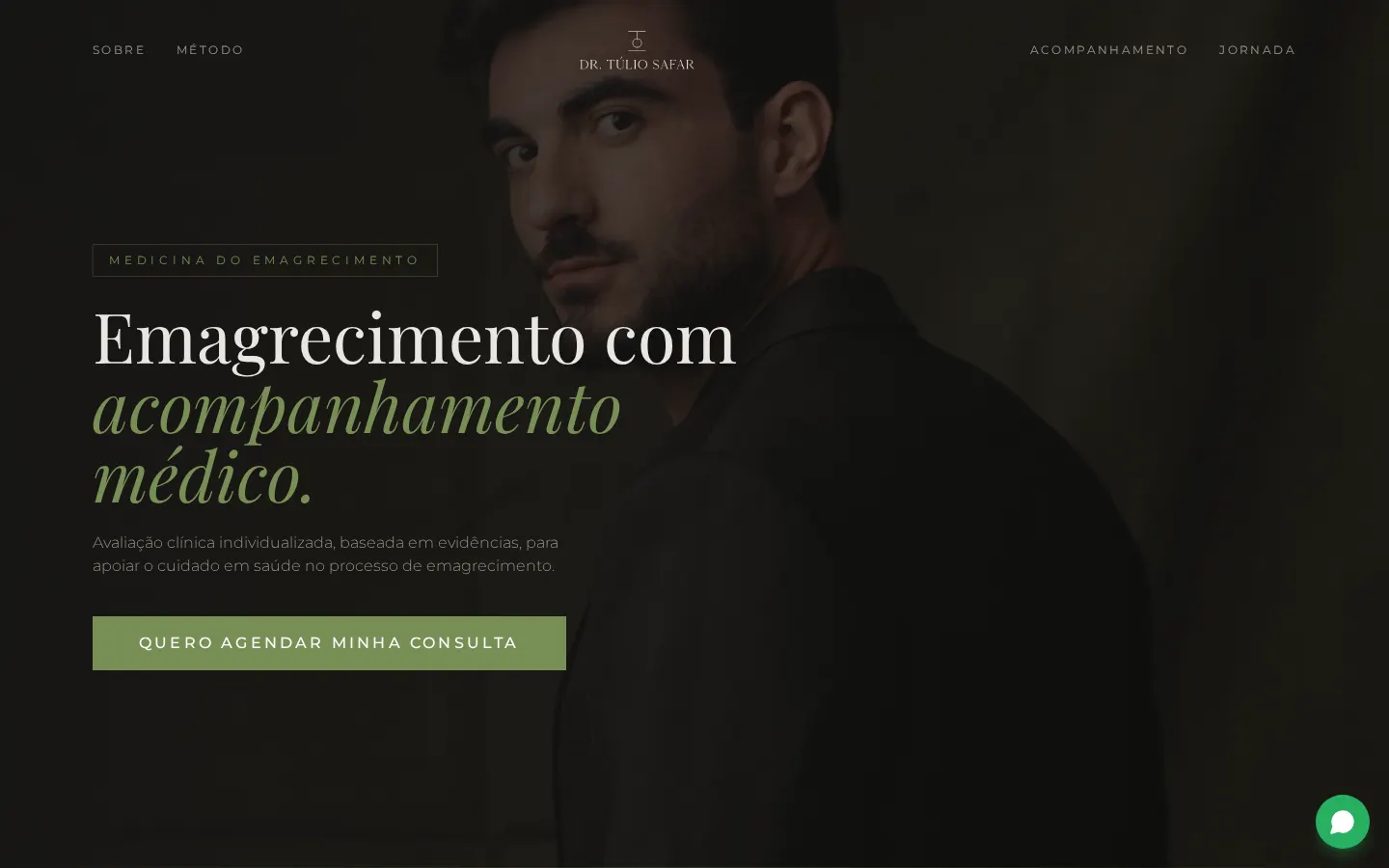 Home da landing page de emagrecimento do Dr. Túlio Safar, em São José do Rio Preto